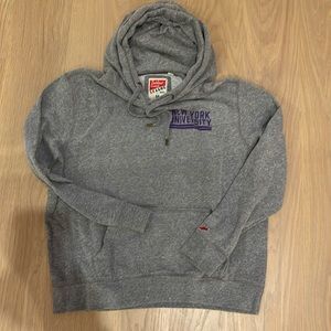 League Gray Hoodie with Purple Print